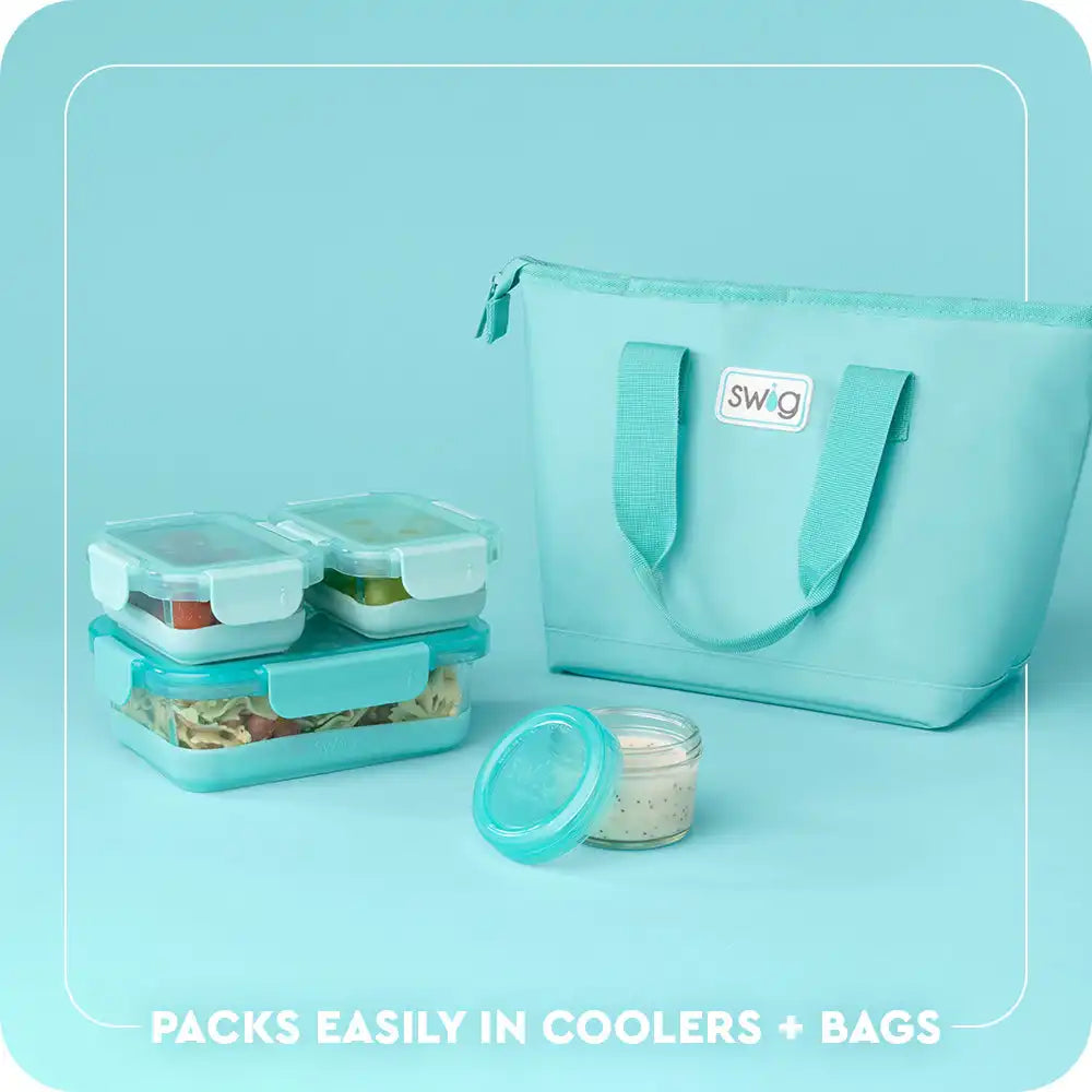 Aqua 3pc Glass Food Storage Small Set