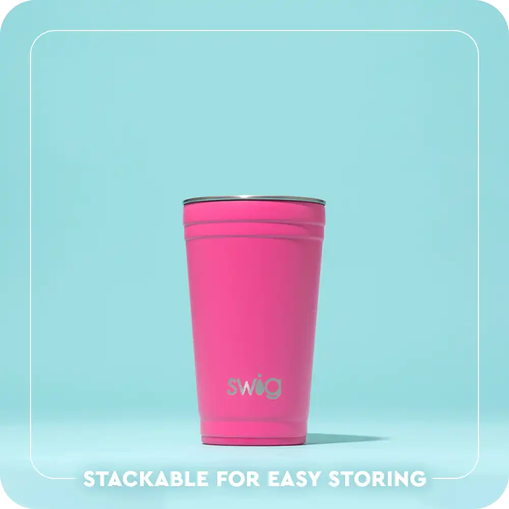 Saddle Stitch Cognac Party Cup 24oz