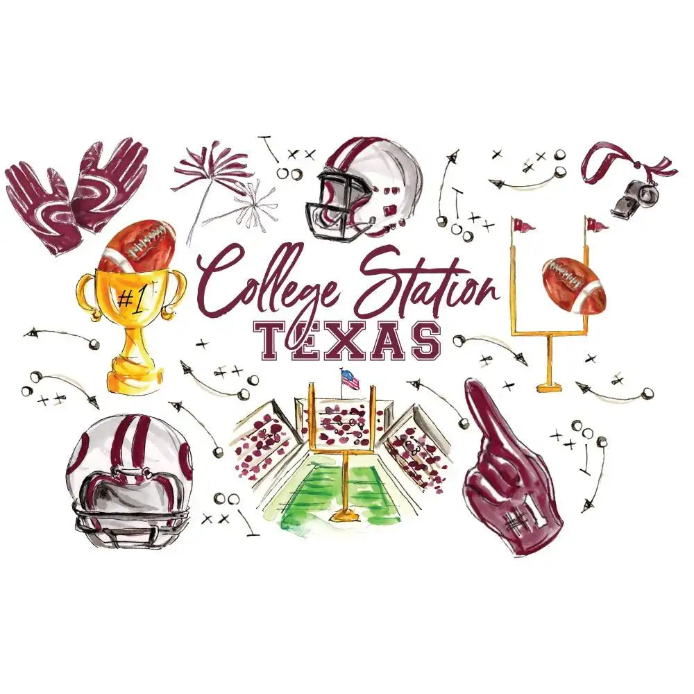 Tailgates in College Station Tea Towel