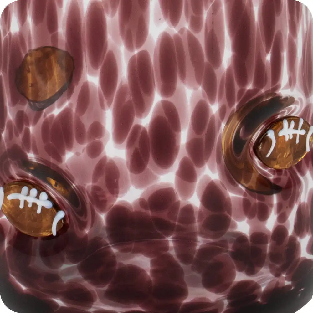 Maroon Football Charm Soda Glass 23oz