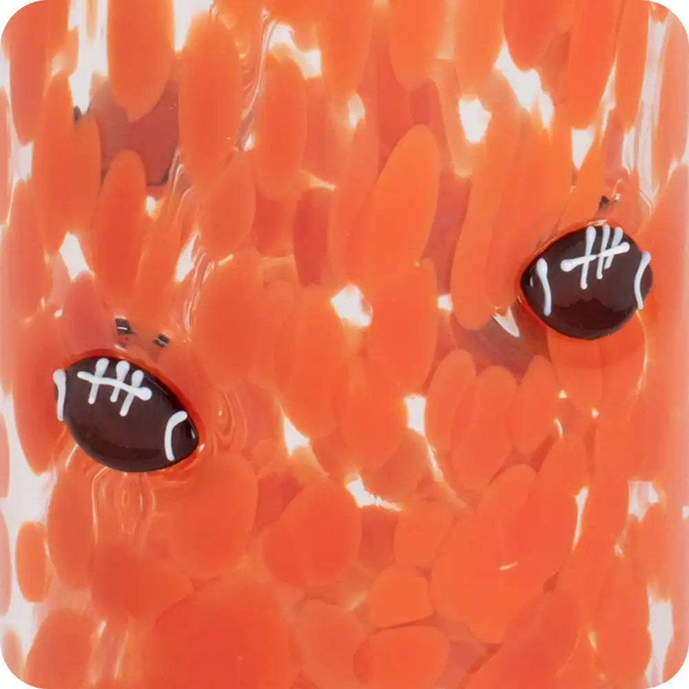 Orange Football Charm Soda Glass 23oz