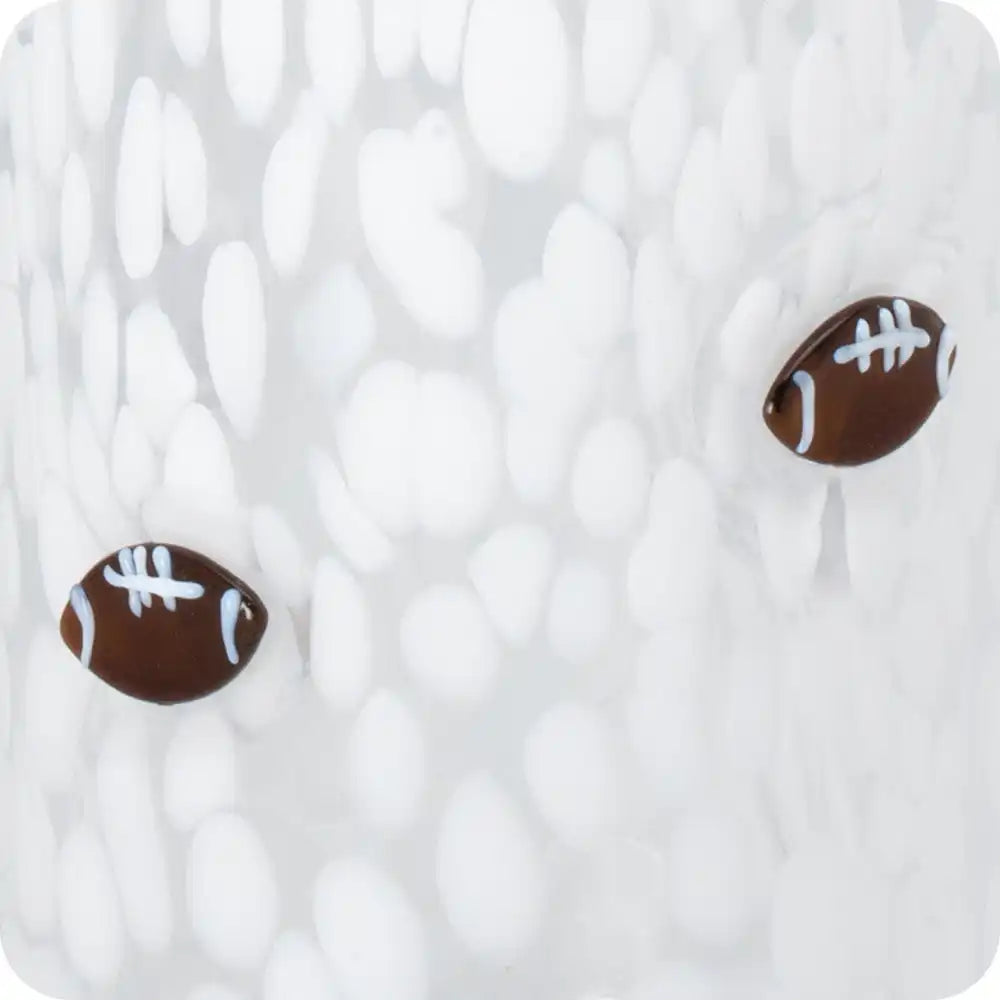 White Football Charm Soda Glass 23oz