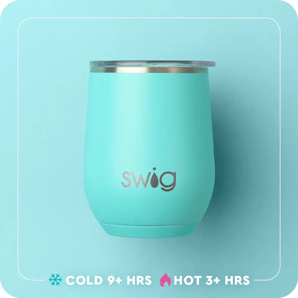 Navy Stemless Wine 12oz