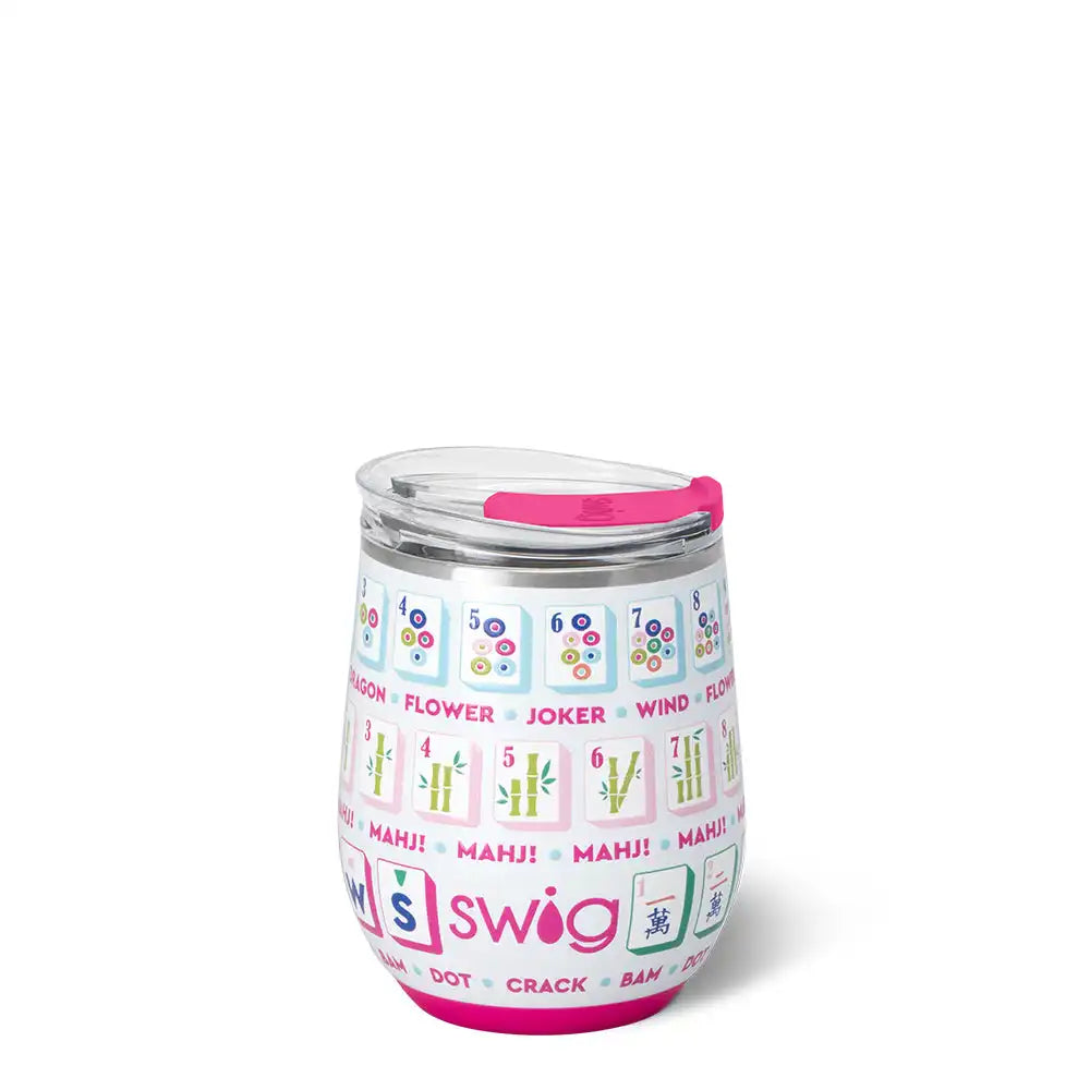 Mahjong Tiles Stemless Wine 12oz