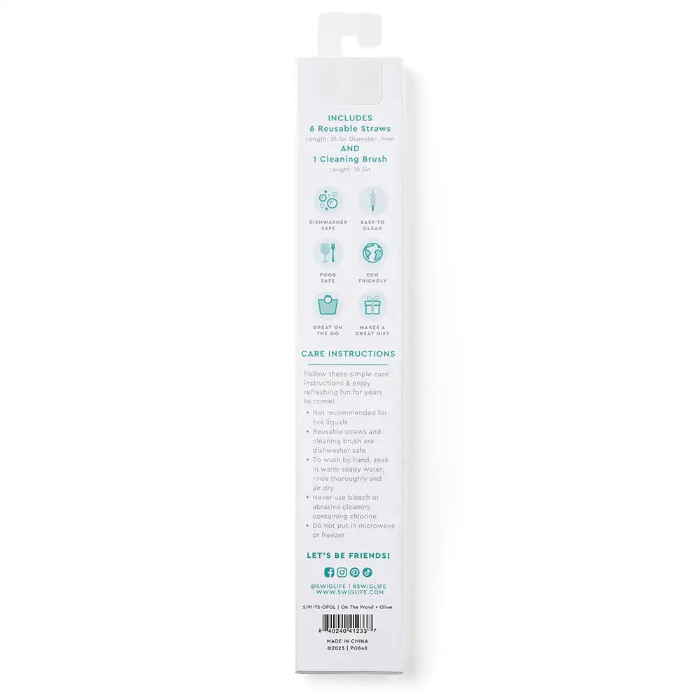 On The Prowl + Olive Reusable Straw Set