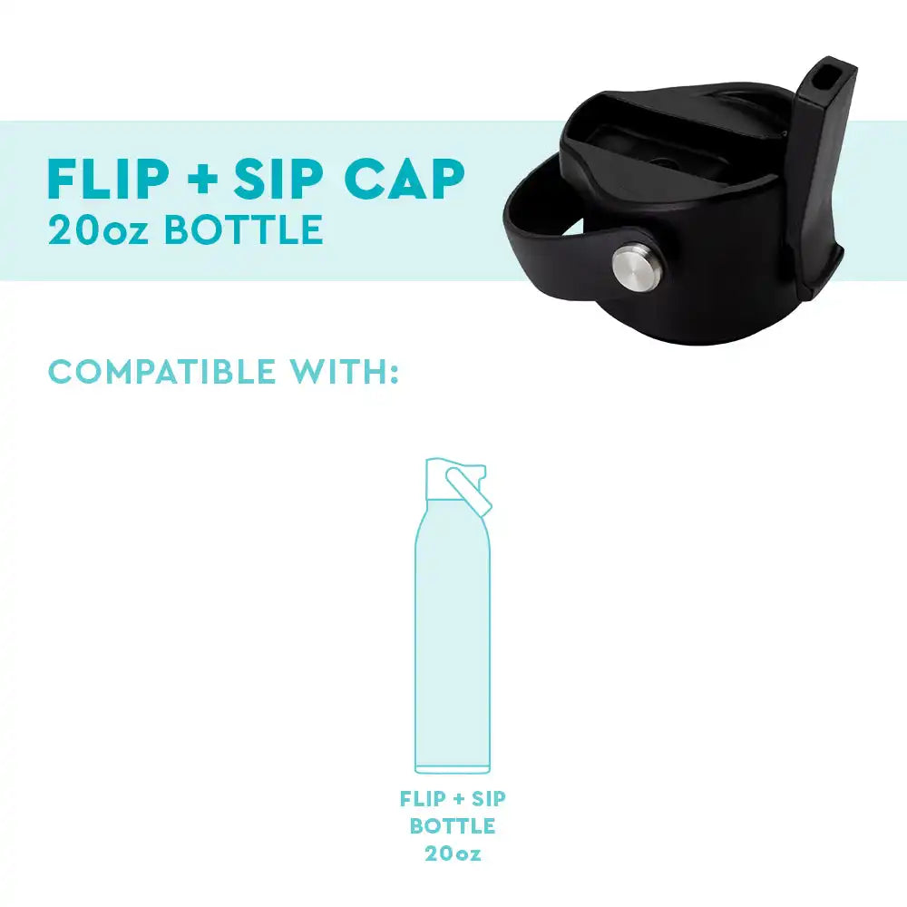 Black Flip + Sip Cap 20oz Bottle