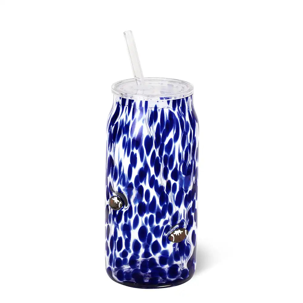 Navy Football Charm Soda Glass 23oz