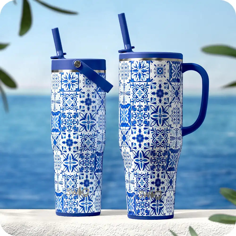 Indigo Tiles To-Go Tumbler 30oz