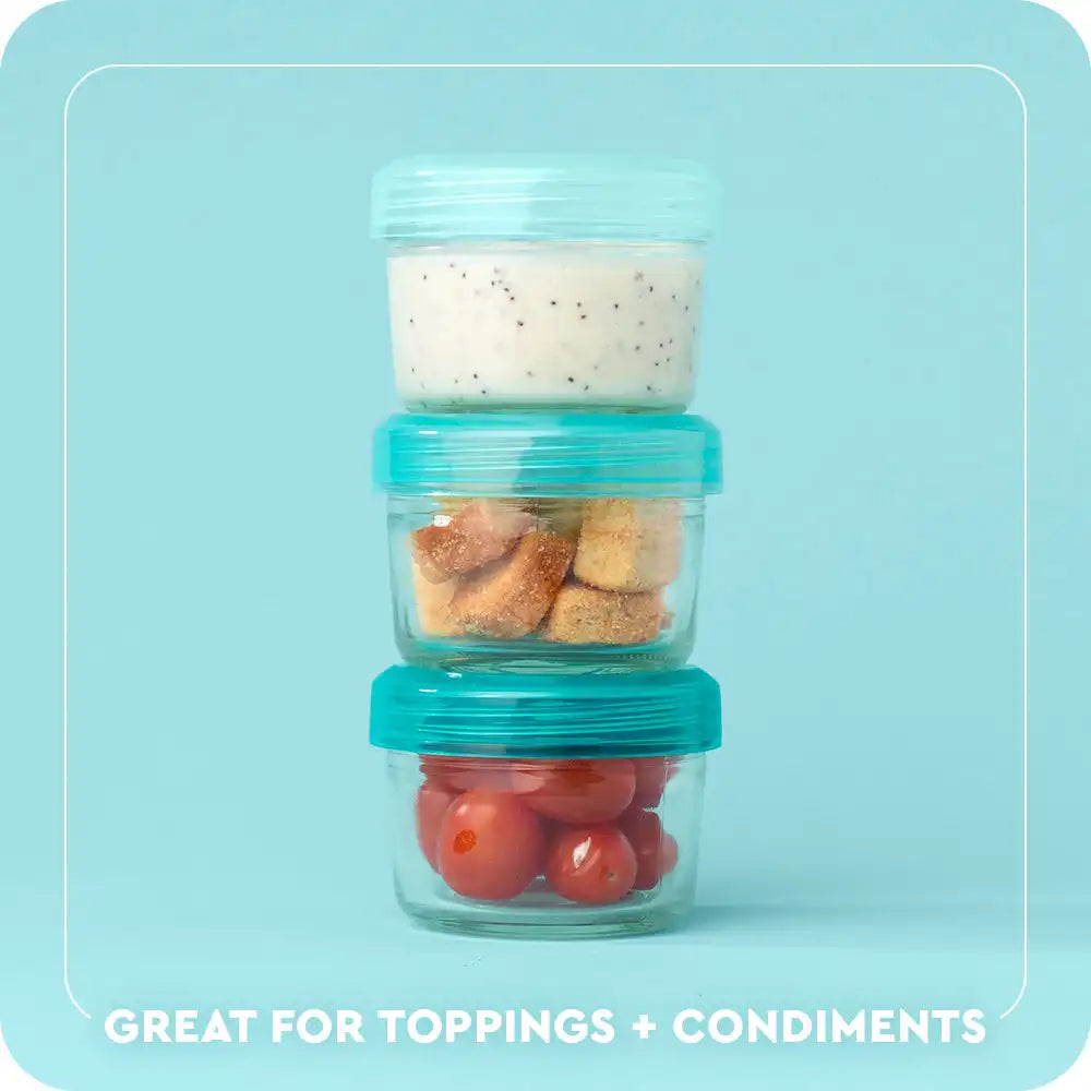 Aqua 3pc Glass Food Storage Small Set