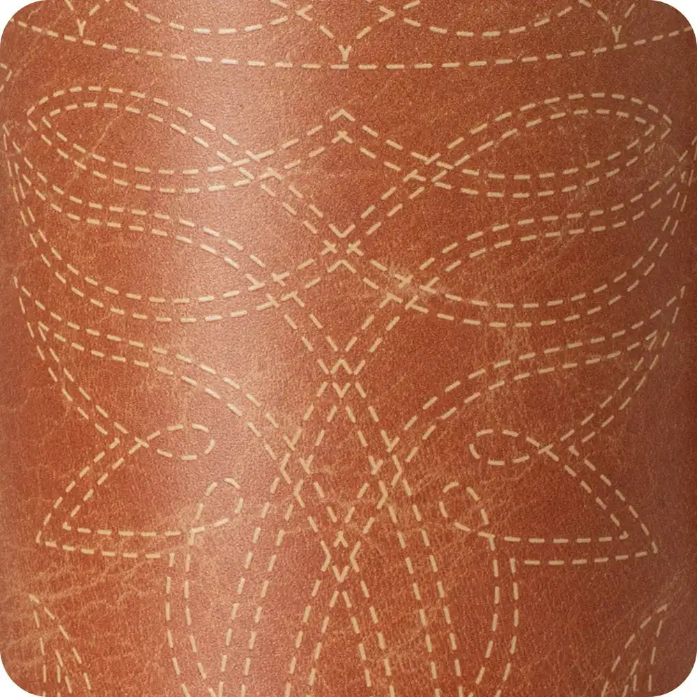 Saddle Stitch Cognac Stemless Wine 12oz