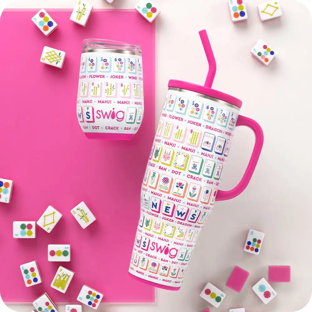 Mahjong Tiles Stemless Wine 12oz