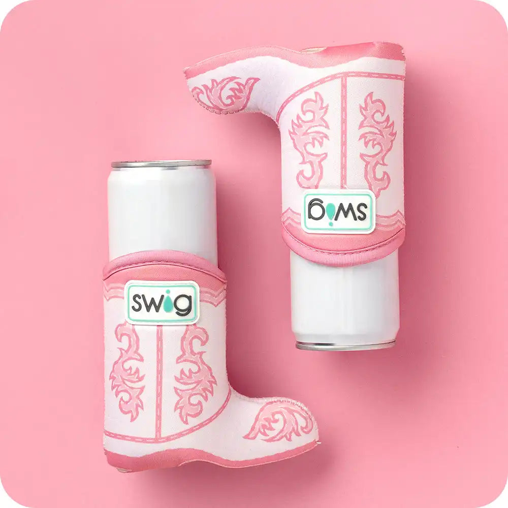 Boot Scootin' Pink Slim Can Coolie