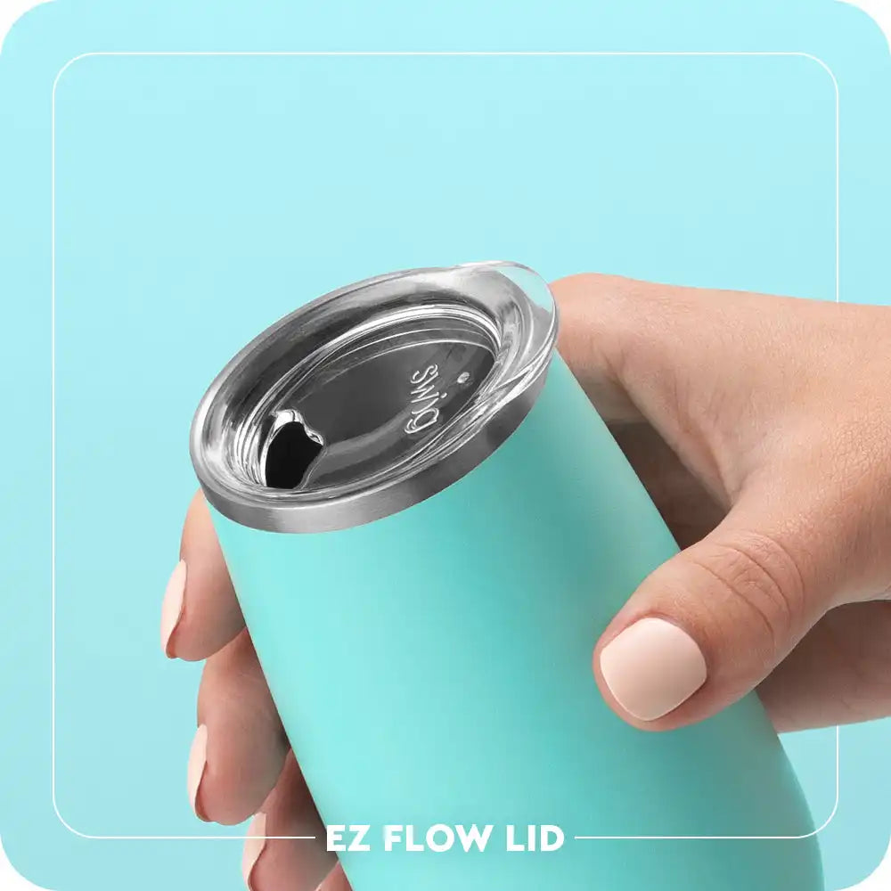 Shimmer Aquamarine Stemless Flute 6oz