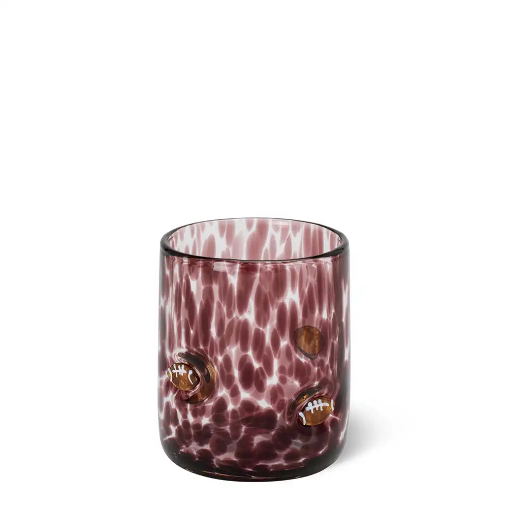 Maroon Football Charm Glass 17oz