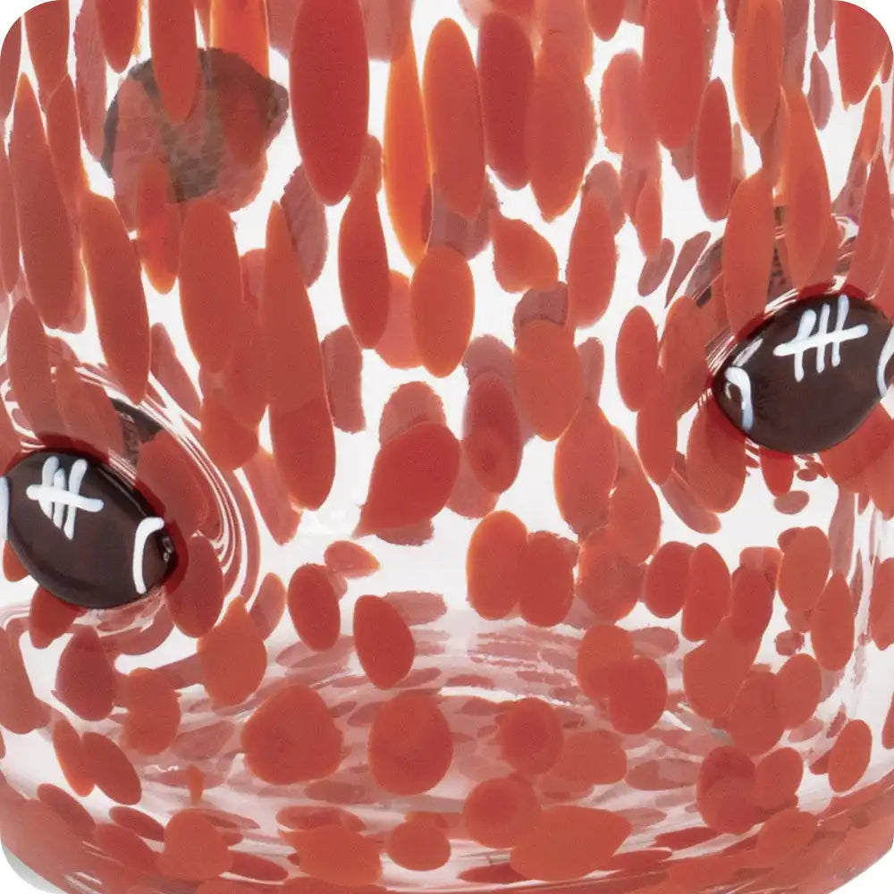 Red Football Charm Soda Glass 23oz
